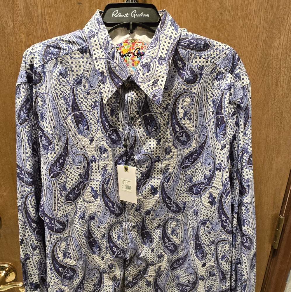 Robert Graham Bellmore  Blue Paisley Men's Shirt